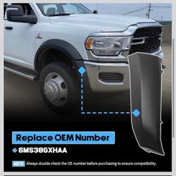 2019-25 Ram 4500, 5500, Passenger Side Front Fender Wheel Flare Extension Molding Trim Arch Guard