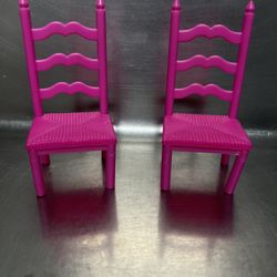 Vintage Delavennat Glady Family Pink Chairs Made In France - EUC