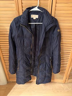 Michael Kors Navy Quilted Puffer Jacket