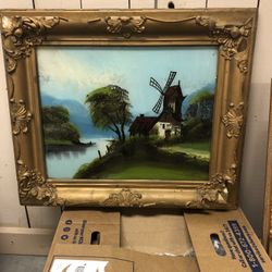 Antique Reverse Glass Painting 