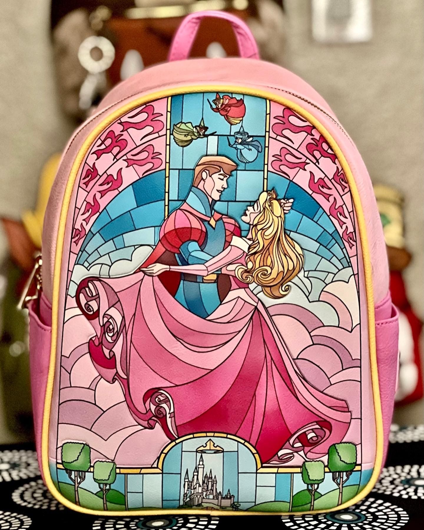Loungefly Sleeping Beauty Stained Glass Scene Mini Backpack 