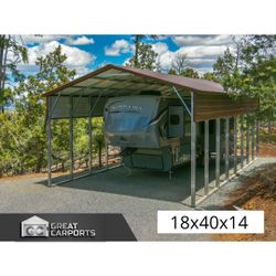 Metal RV Cover Carport 18x40x15