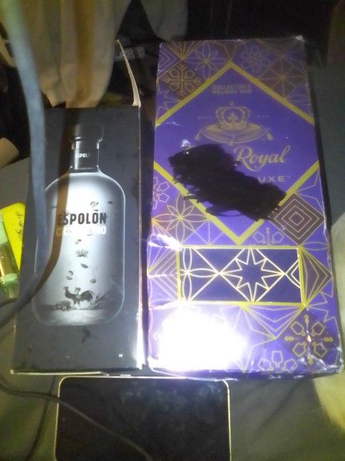 crown royal limited edition 1.75 L and Espolon Cristalino 750mL