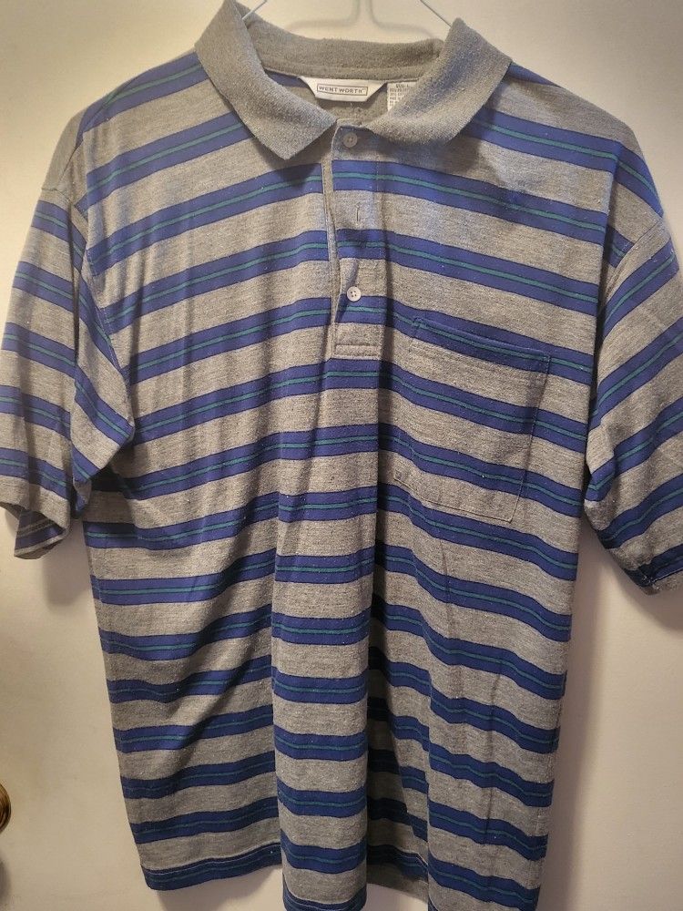 Men's Polo Shirt with Front Pocket by Wentworth, Size L