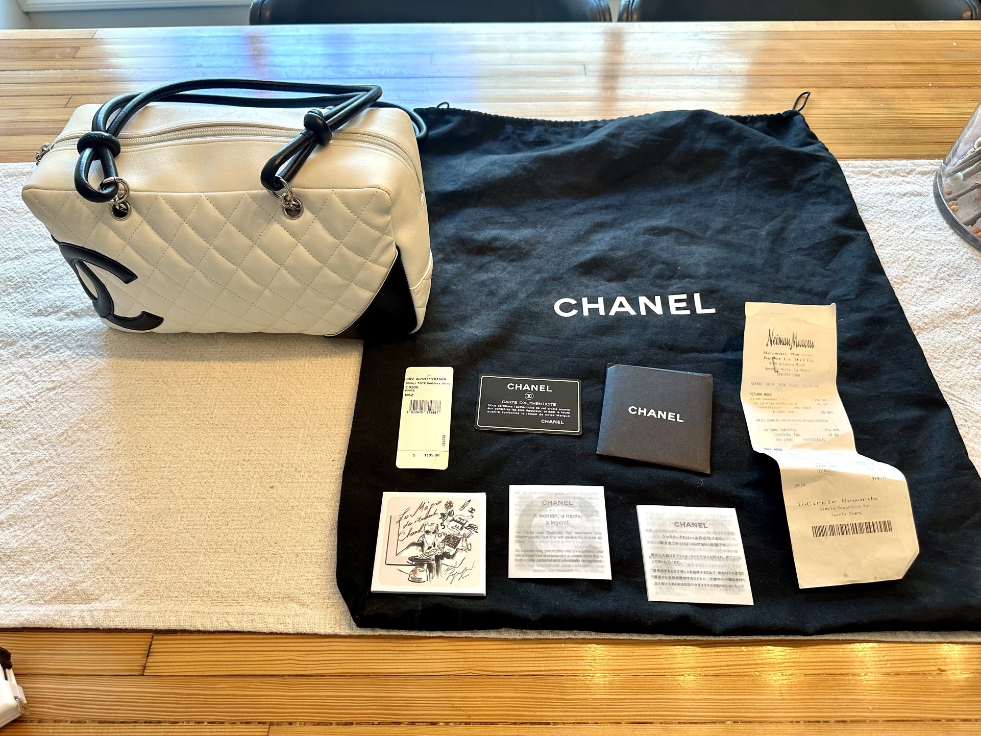 Authentic Chanel 2004 Cambon Ligne Lambskin Bowling Bag- Original Receipts, Cards, & Dustbag