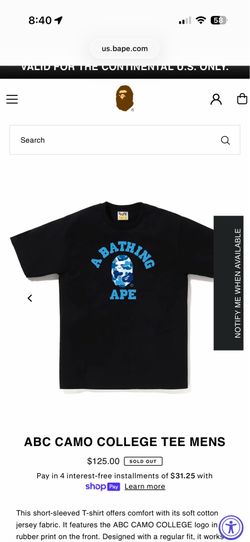 Bape ABC Camo College Tshirt