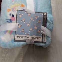 Rainbow Kitty Blanket 