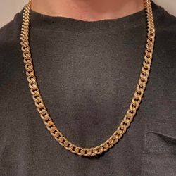 Gold Chain 14k Gold Layered Cuban Link Chain 24in 8mm