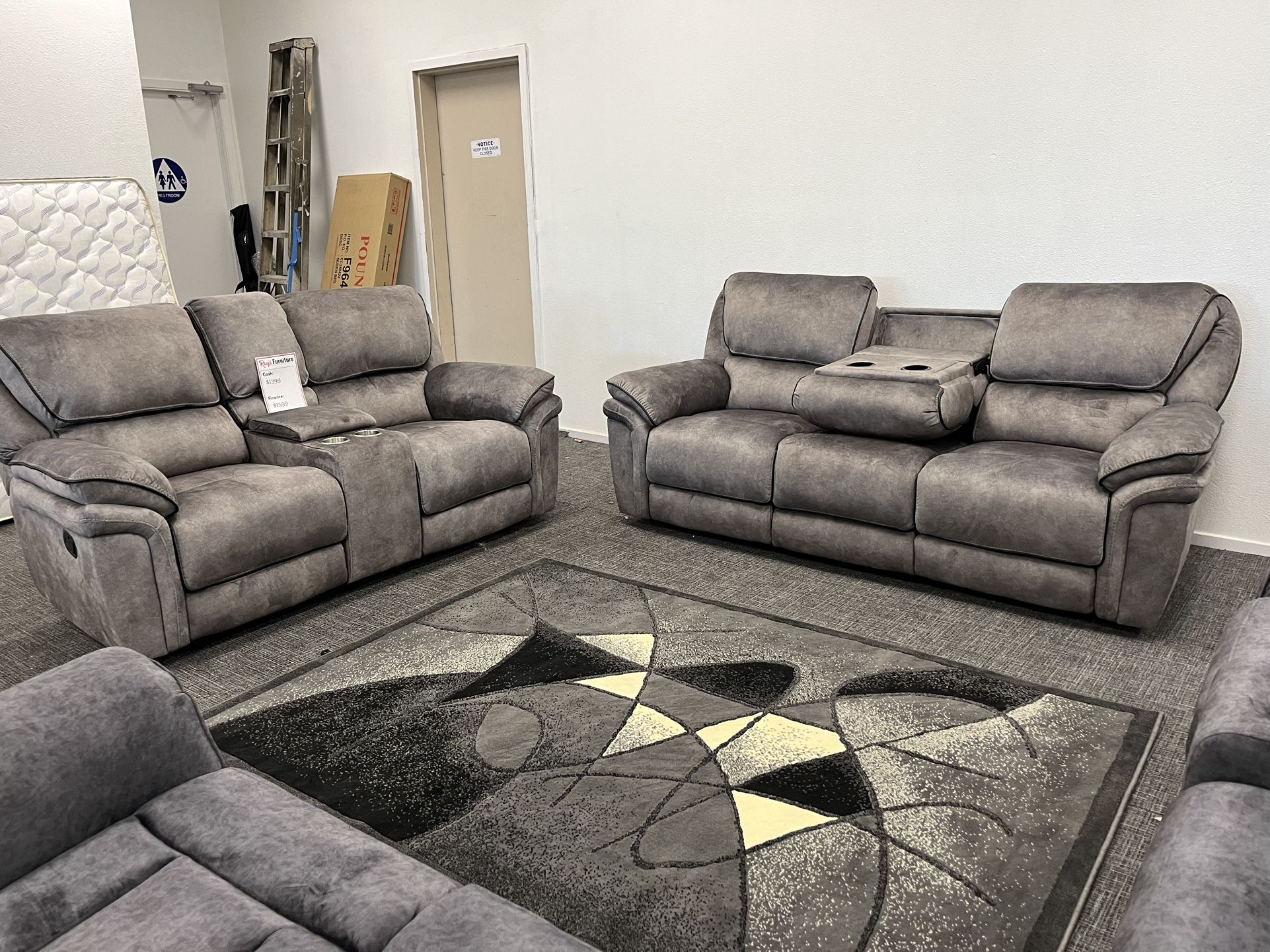 2pc Sofa & Loveseat Recliner Set - Free Delivery Promo