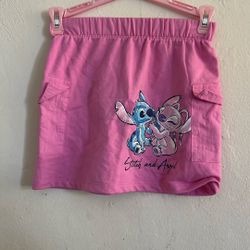 Disney Stitch And Angel Pink Skirt Size 6-6x 