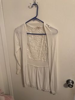 White cardigan