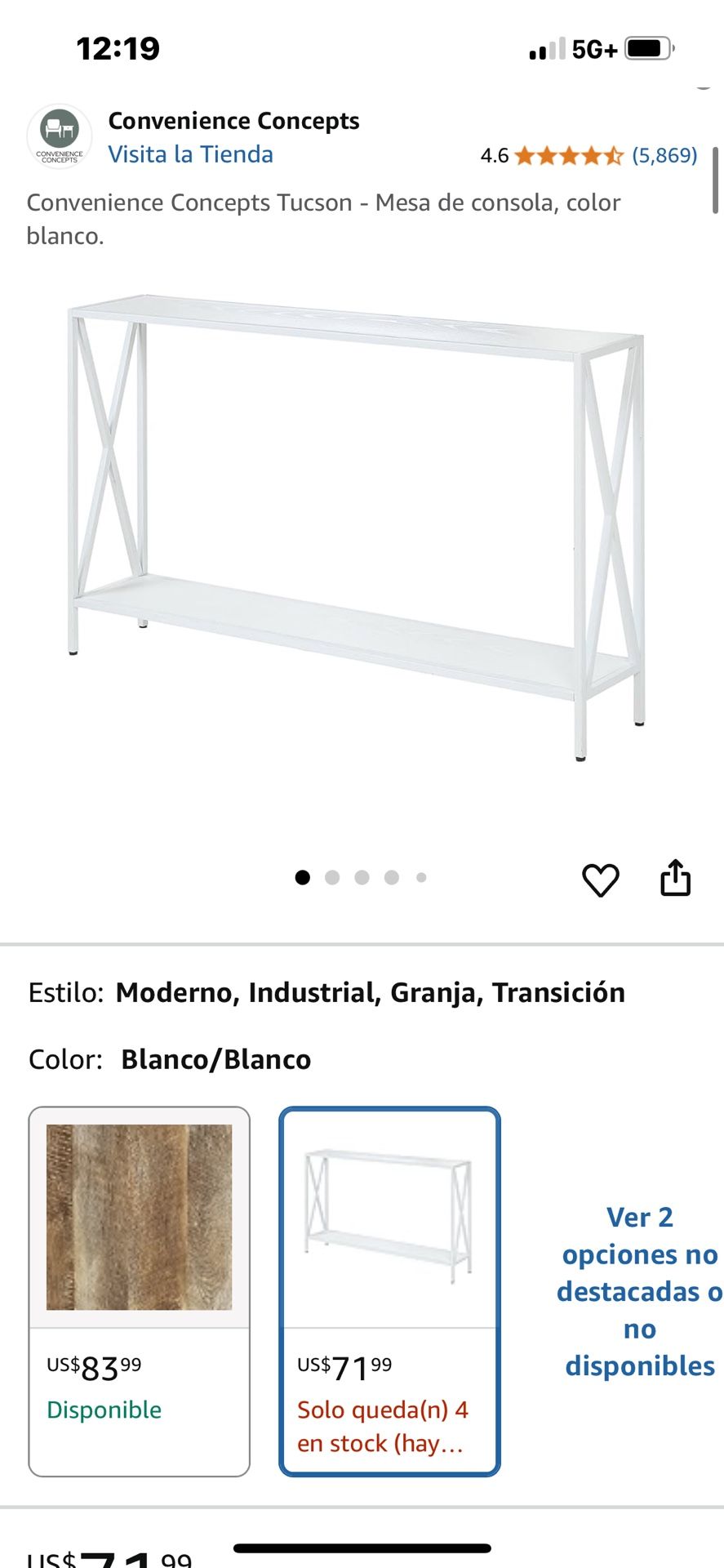 Consolé White Table