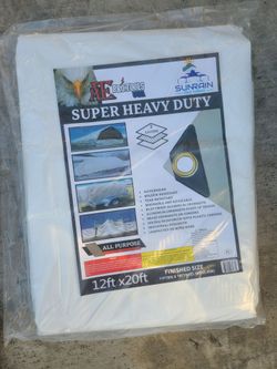 12ft × 20ft Super Heavy Duty White Tarp