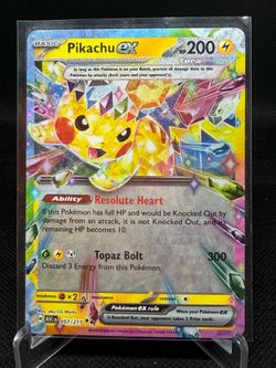 Pikachu ex ascended hero’s Pokemon card