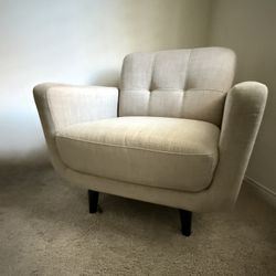 Tufted Back Accent Chair, Taupe