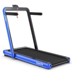 PRICE LOWERED!! This Treadmill Is Brand new in the box  4.75HP 2 In 1 Folding Treadmill W/Remote APP Control Navy