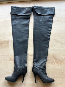 Vintage 80's thigh high leather boots