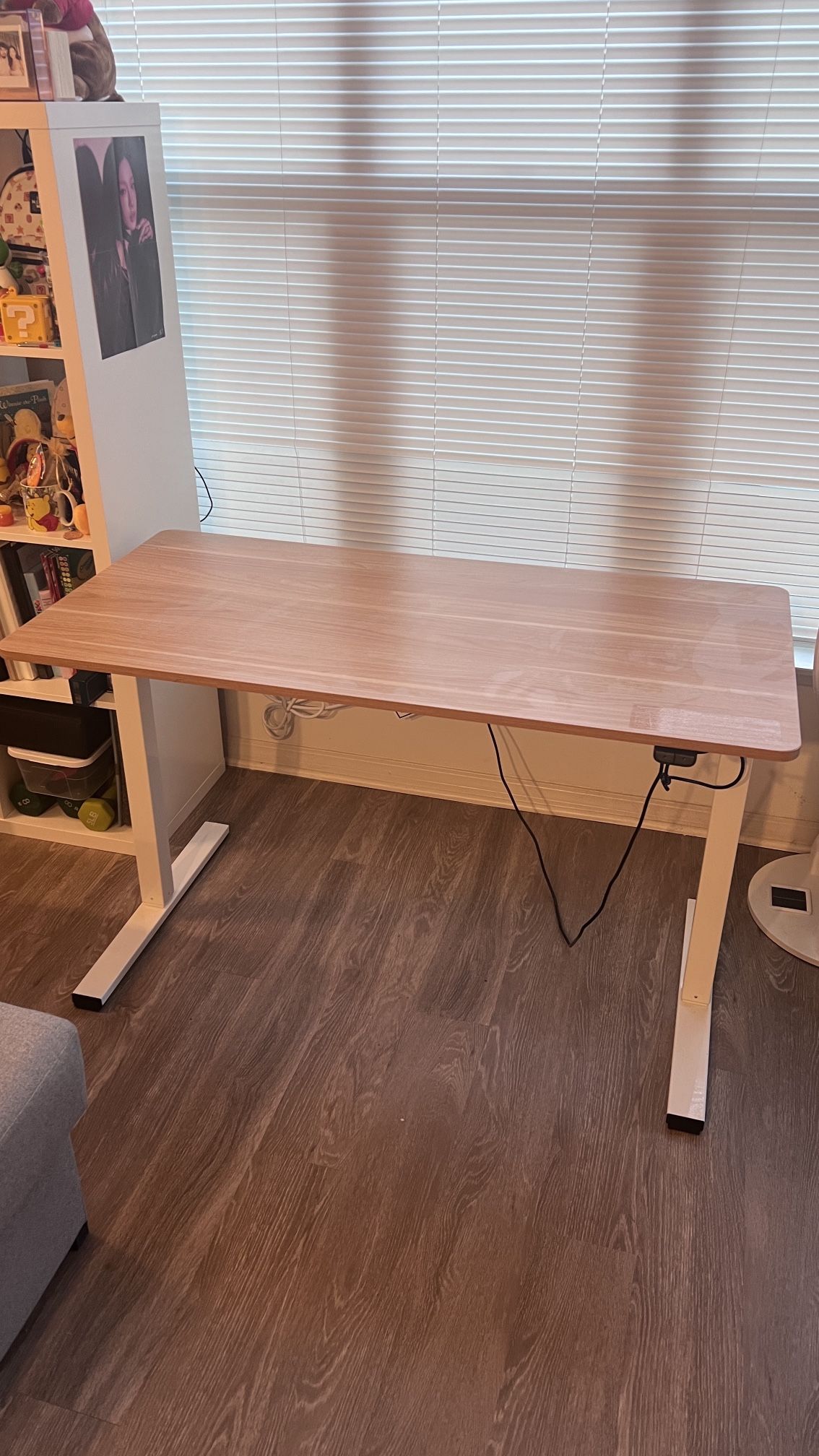 Electric Standing Desk (White & Maple)