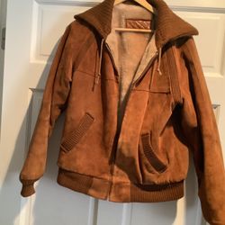 Vintage 1970s William Barry Suede Leather Jacket Western Size 38