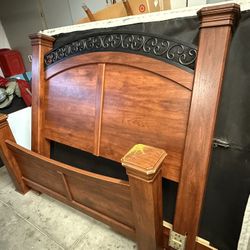 Queen size bed frame with headboard wood