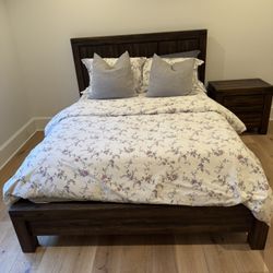 Bed Frame, Mattress & Nightstand