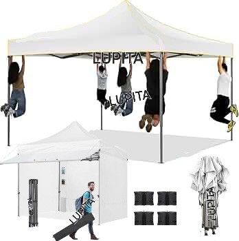 10x10 Pop Up Canopy Heavy Duty Party Tent with Removable Awning and SidewallsEasy Up Outdoor Wedding Commercial CanopyGazebo All Season Waterproof
