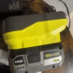 ryobi  lithium 18v battery and charger 