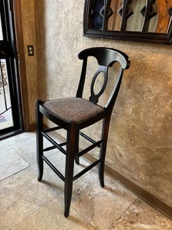 Pottery Barn Black Wooden Barstool