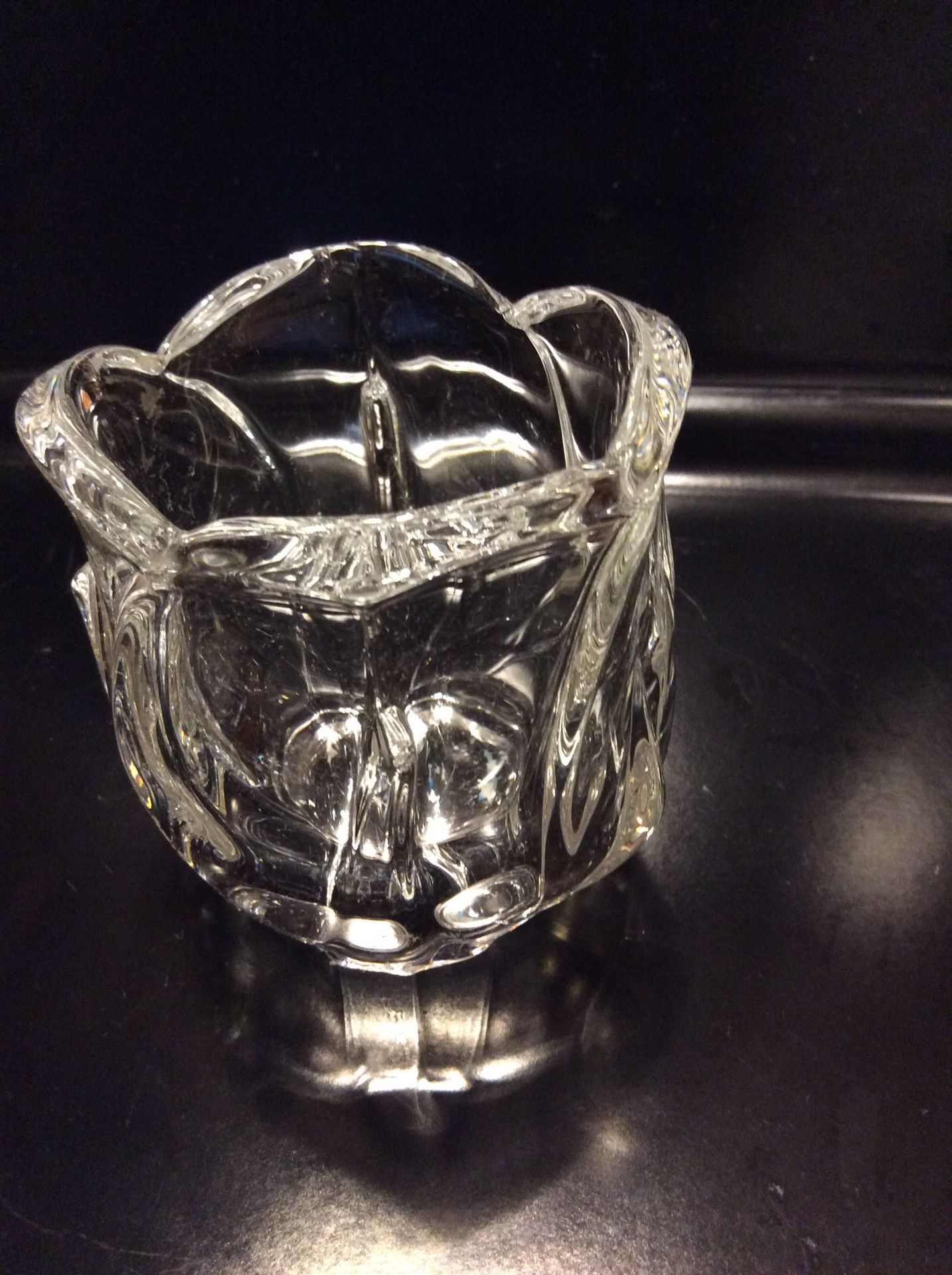 Small glass rose vase