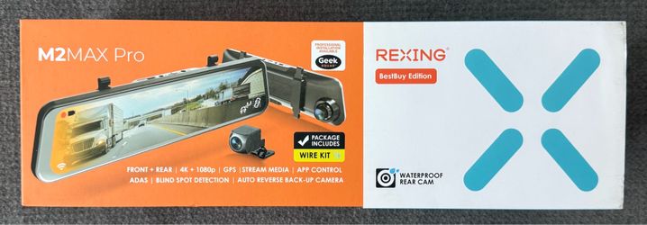 Rexing - M2Max Pro Front + Rear 4K + 1080p GPS Mirror Dash Cam