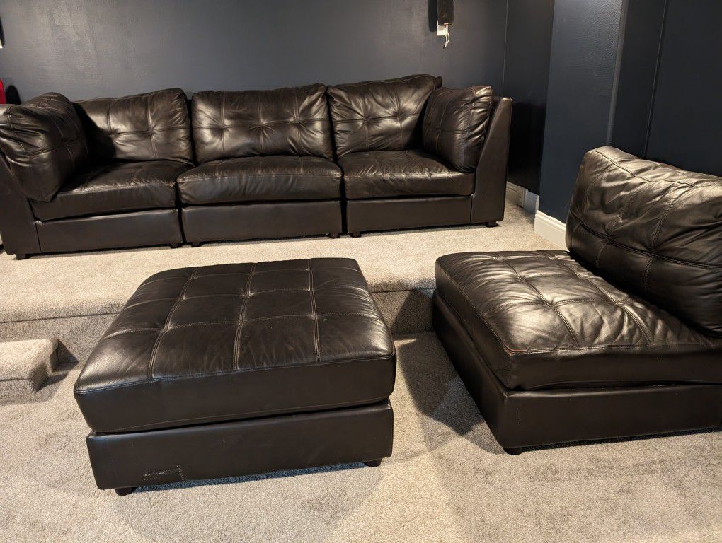 Five Piece Modular Sofa Set For Sale 