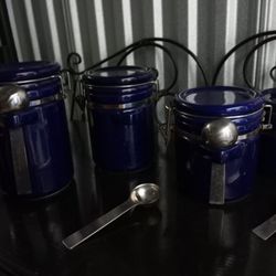 4 Organizadores Con Cuchara  Azules