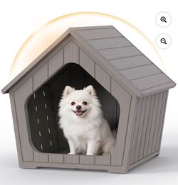 Dog House, Outdoor & Indoor, Weatherproof, Elevated Floor, 23.4" L × 22.6" W × 22.8" H  NEW