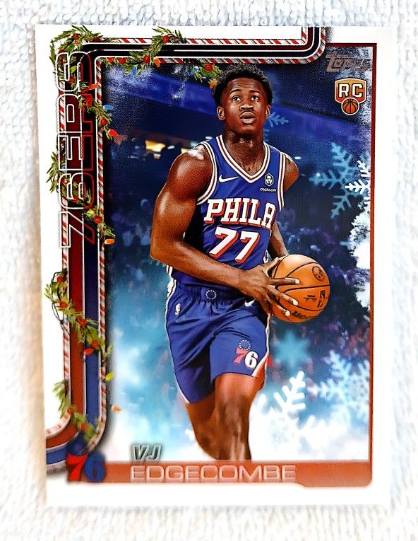2025 VJ Edgecomb Topps Holiday Philadelphia 76ers Basketball Rookie Card