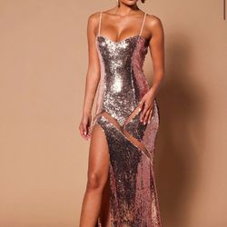 Sequin Mesh Maxi Dress ! Size S/M 