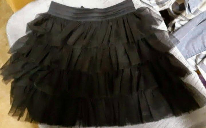 Black Tutu Style Layered Girls Skirt Sz Medium 