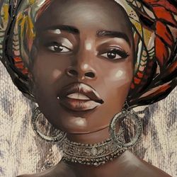 African Woman Painting 