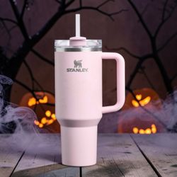 Stanley 40 oz Stainless Steel H2.0 FlowState Quencher Tumbler Pink Sugar Spider Webs