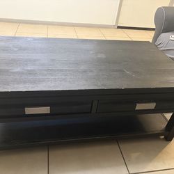 Black Coffee Table + Matching Side Table