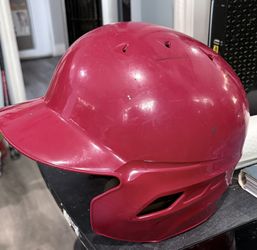 Baseball Helmet. glossy red finish with a bilateral (double) ear flap design, making it suitable for both right-handed and left-handed batters.
