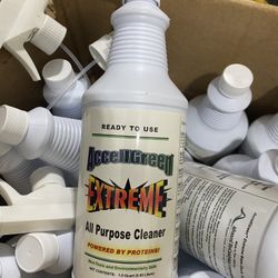 43 Quarts AccellGreen EXTREME All Purpose Cleaner and Base Deck Tape Cleaner $5 each Brand New