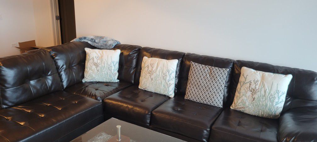 L Shaped Black Sofa
