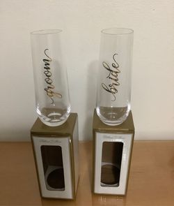 Bride and groom glasses