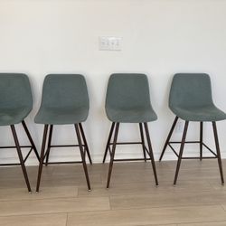 Mid-Century Fabric Barstools