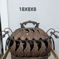 Decorative metal bin