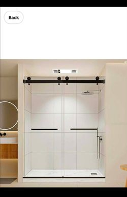 Brand new in sealed box matte black framless shower doors