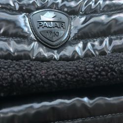 Pajar Quilted Puffer Crossbody Bag with Black Sherpa Border