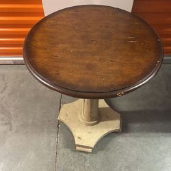 Pedestal Table Wood,  18”  Across, 24” Tall