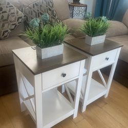 End Table Set of 2, Nightstand 