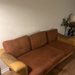 New Brown/red/orange Mid Century Modern Sofa. Need Gone By 1/22!